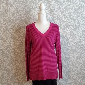 Tommy Hilfiger Striped V-Neck Sweater